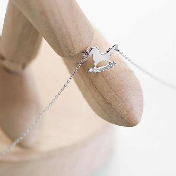 *NEW 925 Sterling Silver Diamond Horse Necklace - Picture 14 of 14